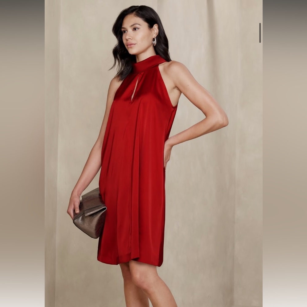 Banana Republic Red Satin Mini Dress